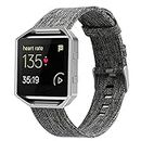 Compatible with Fitbit Blaze Bands Women Men, Woven Nylon Bands Canvas Quick Release Replacement Watch Band Wristbands Accessory Straps Bracelet Fit for Fitbit Blaze Smartwatch (Gray)