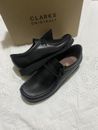 Nuove scarpe Clarks per ragazzo Wallabee O nere in pelle morbida taglia Regno Unito 5 G Eu 38