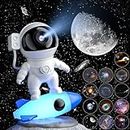CHICLEW Astronaut Star Galaxy Projector Light with 4K 13 Film Discs, Star Projector for Bedroom, Planetarium Projector 360° Adjustable, Rocket Sky Night Light Nebula Projector for Kids