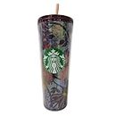 Starbucks Fall 2021 Double Walled 24oz Multicolored Floral Abstract Tumbler