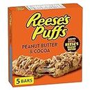 REESE PUFFS Peanut Butter and Cocoa Flavour Cereal Bars, Made with Real Reese's Peanut Butter, Pack of 5 Bars
