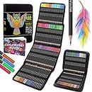 Melifluo 132 Colouring Pencils Set with Black Portable Zipper Bag. Professional Coloured Pencils Perfect for Adult and Artists Sketching, Shading and Doodling
