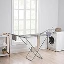 Vivo Technologies Clothes Airer Drying Rack Winged Drying 18M Indoor Outdoor Laundry Washing Line,Metal Foldable Laundry Drying Horse Rack 182x50x100cm
