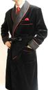 Mens Long Black Quilted Smoking Jacket Robe de Chamber Party Host Dinner Coats