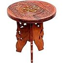 Bros Moon Sheesham Sturdy Table Antique Classy Wooden Stool for Living and Bed Room/Kid's Furniture/Out Door/Garden use/Gift/Festival (Coffee Table, 9 Inches)