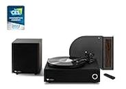 Victrola Premiere V1 Music System – Dual Bluetooth Record Player, Internal Stereo Speakers, Wireless Subwoofer with Vinyl Stream, VPMS-1 System, Espresso