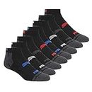 PUMA Men's 8 Pack Low Cut Running Socks, Black, US 10-13