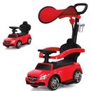 3 in 1 Ride on Push Car Mercedes Benz Toddler Stroller Sliding Car Red
