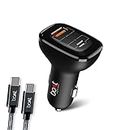 boAt Dual Port Qc-Pd 24W Fast Car Charger with 24W Fast Pd Charging & 18W Qc Charging Compatible with All Smartphones, Tablets & Laptops (Free Type C to Type C Cable), Black