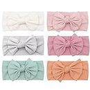 Yueshop 6PCS Baby Headbands Bow Knot Newborn Headband Super Soft Flexibility Nylon Hair Band with Six Colors Great for Baby Photography Props Accessories