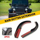 2x Water Rain Diverter Guard Slot Gutter Extension for 07-17 Jeep Wrangler JK US
