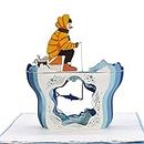 CUT POPUP Ice Fishing Pop Up Birthday Card for Grandpa, Dad, Son, Nephew, Kids, Husband, Men, Him - A Remarkable Card with Artistic Design US8-OC148 IT