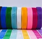 FIZZYTECH Satin Ribbons, 1/2-inch x10M Each, 100M (Multicolour) - Set of 10