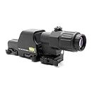 553 Holographic Red Green Dot Sight and G33 3X Magnifier with Switch to Side Quick Detachable Mount Combo，Quick Release，Optical Reflection Sight，CNC Aluminium (Black 553 and G33 Magnifier)
