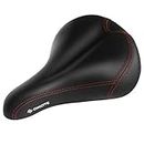 AIKATE Bike Seat, Most Comfortable Bike Saddle, Universal Replacement Bicycle Saddle, Waterproof Bicycle Seat with Extra Padded Memory Foam, Oversizes Bike Seat for Men/Women (Red)