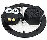 Vitakiwi Wax Silicone Container 26ml Hexagon 11ml Owl with 4.98" Round Mat and 4.8" Stainless Steel Carving Tool (Black)