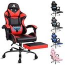 ALFORDSON Gaming Chair with Massage and 150° Recline, Ergonomic Executive Office Chair PU Leather with Footrest, Height Adjustable Racing Chair with SGS Listed Gas-Lift, 180kg Capacity (Vogler Red)