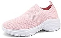 ZUSERIS Baskets Chaussures de Course pour Femme Chaussure de Tennis Marche Walking Athlétique Running Lège Sneaker Rose 42