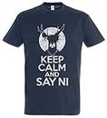 Urban Backwoods Keep Calm and Say Ni Men T-Shirt Blue Size 3XL
