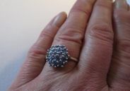 QVC 9ct Yellow Gold 0.54ct Tanzanite Flower Cluster Ring Size Q