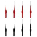 8 PCS Test Probe, Multimeter Probes Copper Test Leads Stainless Steel Needle Probes Silicon Back Probe Pin for Automotive, Telecommunications, Industrial, 4mm Jack Socket, Red and Black