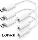 1~3PCS For iPhone Headphone Adapter Jack 8Pin to 3.5mm Aux Cord Dongle Converter