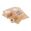 YunKo 50 Pack Cookie Boxes 4x4x2.5 Inches Bakery Boxes Dessert Boxes with Window for Chocolate Strawberries Muffins Donuts (Brown)