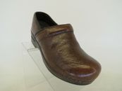 Dansko Brown Leather Floral Clog Ankle Fashion Boots Booties Size 38 EUR