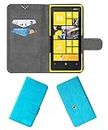 ACM Rotating Clip Flip Case Compatible with Nokia Lumia 920 Mobile Cover Stand Sky Blue