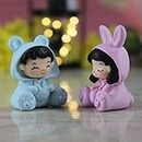 Wonderland Pajama Couple |Miniature Toys | Tiny Toys |Mini Collectibles |Small Figures | Miniature Dollhouse| Miniature Fairy Garden Accessories| Unique Gifts