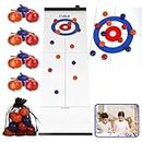 Curling Game with 12 Rolllers - Tabletop Games for Adults, Kids & Families - 4 Ft x 1 Ft Mat for Indoor Fun Portable Mini Table Games for Kids and Adults - Ages 6 & Up