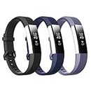 3 Pack Alta Hr Straps Compatible with Fitbit Alta & Fitbit Alta Hr Watch Bands for Men Women Alta Sport Watch Strap Bracelet Replacement Accessory Colorful Exchange Bands with Clasp Metal-Small Wrist