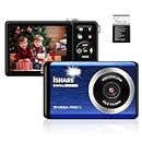 Digital Camera for Photography with FHD 1080P 18X Digital Zoom, 30MP Kids Camera Rechargeable Point and Shoot Cameras,Built-in Microphone,Small Camera for Kids/Adult/Elderly/Beginners(Blue)