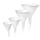 Rizzor 4 Pack Funnel Set, Funnels For Filling Bottles or Containers, Funnels For Shot Bottles, Small Funnel Sets, Multipurpose Wide Mouth Large Funnel For Kitchen, Garage, Automotive And Labs Uses