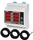 Tense Elektronik EM-250DIN - Misuratore di corrente (2A-250A), tensione e frequenza in reti a 3 fasi, guida DIN digitale, grigio, nero, rosso