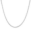 HZMAN Men Women 24k Real Gold Plated Figaro Chain Stainless Steel Necklace, Wide 3mm 5mm 7mm (Silver 3mm 20in)
