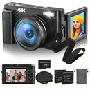 4K Digital Cameras 48MP 30FPS Video Camera for Photography Beginners with Flash
