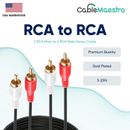 2 RCA to 2 RCA Cable Male Stereo Audio HDTV VCR DVD Cord 3ft 6ft 10ft 12ft 25ft