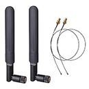 2 x 8dBi 2.4GHz 5GHz 5.8GHz Dual Band WiFi RP-SMA Male Antenna+2 x 35CM U.FL/IPEX to RP SMA Female Pigtail Cable for Mini PCIe Card Wireless Routers PC Repeater Desktop FPV UAV Drone PS4 Build