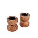 EDHAS Acacia Wood Tealight Candle Holders for Table Centerpiece Dinning Mantel Home Décor, Home Candle Stands Decorative Set of 2 (7,62 cm x 7,62 cm x 7,62 cm)