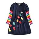 VIKITA Little Girls Cartoon Stripe Long Sleeve T-Shirt Dresses LH5805 6T