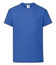 Fruit of the Loom Unisex Kids Original Crew Neck Short Sleeve T-Shirt, Blue (Königsblau), 9-11 Years (Manufacturer Size: 140)