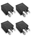 AOCISKA 4 Packs 30A Starter Relay,5 Pin 12V Relay,Multi-Purpose Automotive Relay Black Starter Relay Car Heavy Duty Standard Relay,Automotive Replacement Accessories for Car Motor