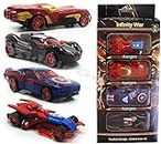 Kiddie Galaxia Mini Metal Car for Kids, Avenger Car Pack of 4 Derby Racers Series Diecast Cars Suitable for Children, Movie Vehicle Racing Cars for Competition and Story Play - Multicolor
