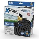 X-Hose Pro Expandable Garden Hose 25Ft, Heavy Duty Lightweight Retractable Water Hose, Flexible Hose, Weatherproof, Crush Resistant Solid Brass Fittings, Kink Free Expandable Hose as Seen on TV