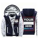 CCD APPAREL Custom Fleece Jacket for Men Personalized Design Your Own Print Front and Back Thick Winter Zip Coat