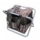SSWERWEQ Chaise de pêche 2 in 1 Folding Fishing Chair Bag Fishing Backpack Chair Stool Convenient Wear-resistantv for Outdoor Hunting Climbing Equipment (Color : Camouflage)