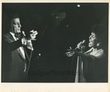 Tony Bennett and Lena Horne singing vintage art photo