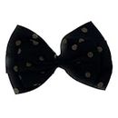 Ani Accessories Unisex Sewing Bow Set Printed Cotton Solid Color Hand-Made Bow Patch For Kids Clothing Art And Craft Perfect For Decoration & Gifting DIY (polkadot Black)