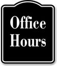 Office Hours Elegant BLACK Aluminum Composite Sign